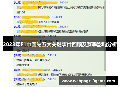 2023年F1中国站五大关键事件回顾及赛季影响分析 2023年F1中国站五大关键事件回顾及赛季影响分析
