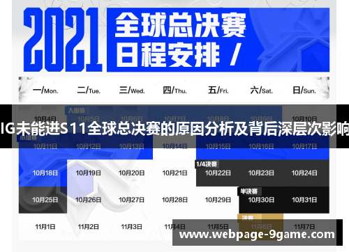 IG未能进S11全球总决赛的原因分析及背后深层次影响 IG未能进S11全球总决赛的原因分析及背后深层次影响